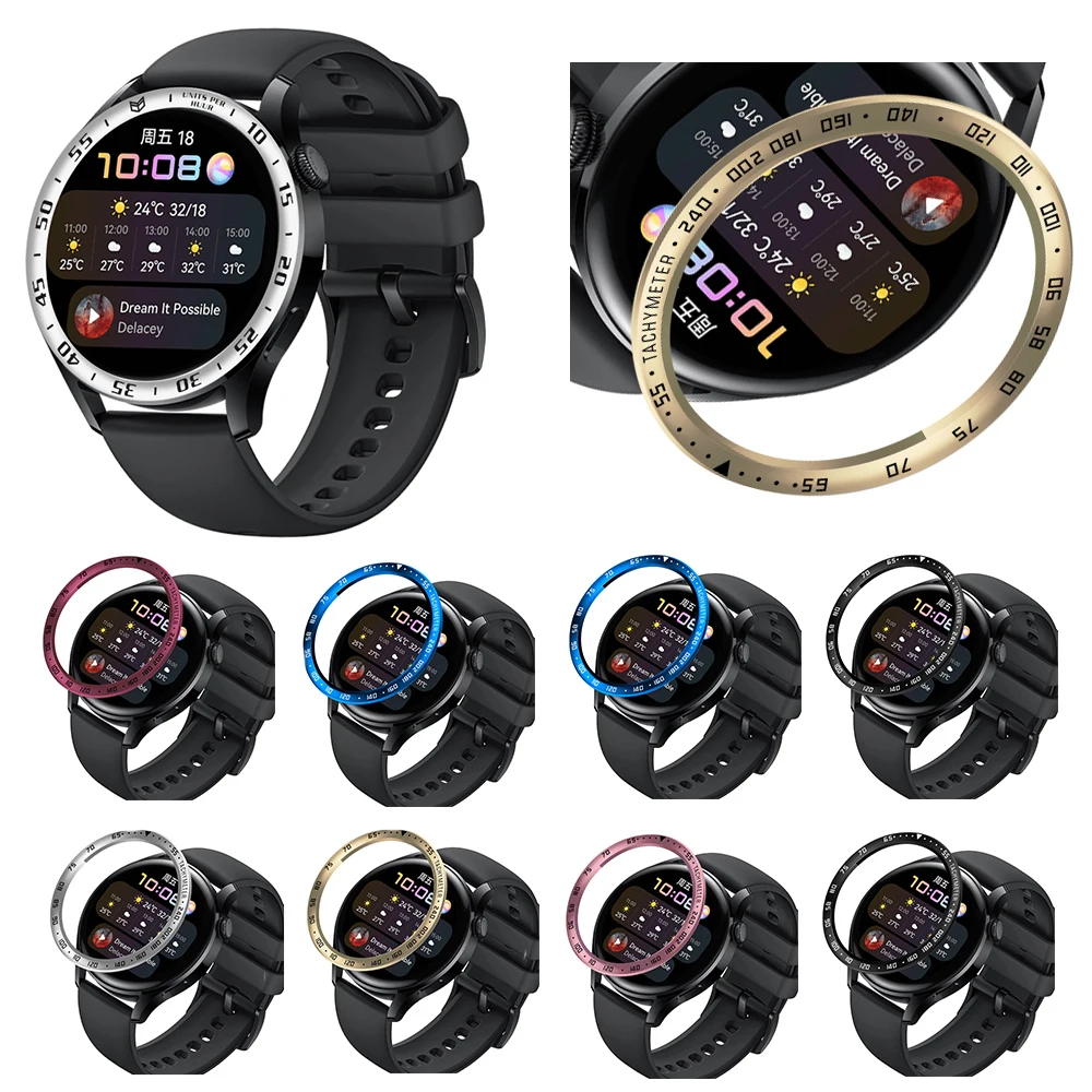

Stainless Bezel Ring Styling Frame For Huawei Watch 3 Anti-scratch Protector Ring Case Cover