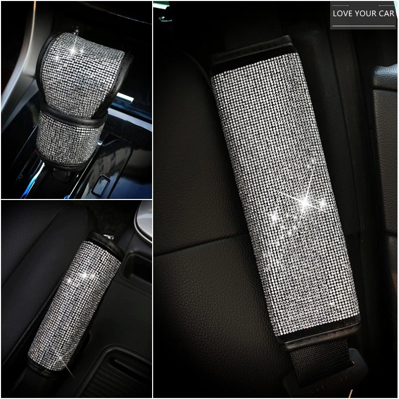 

С украшением в виде кристаллов чехол ручного тормоза автомобиля автоматический механизм переключения передач набор Стразы машинного сиде...