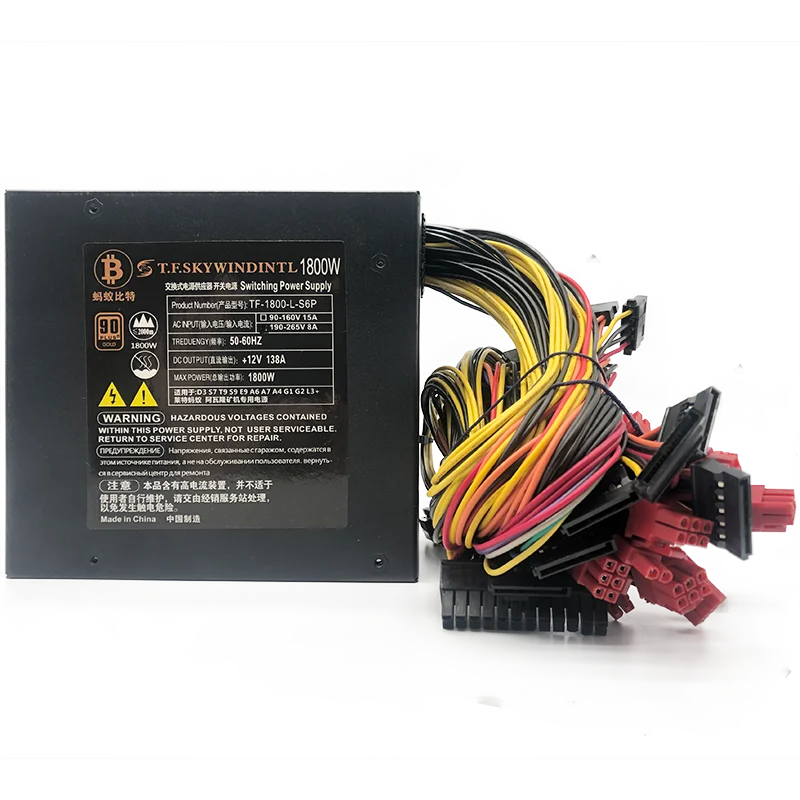 1800W 220V ПК Питание Настольный Процессор игровой блок Майнер PFC питания ATX 24 PIN
