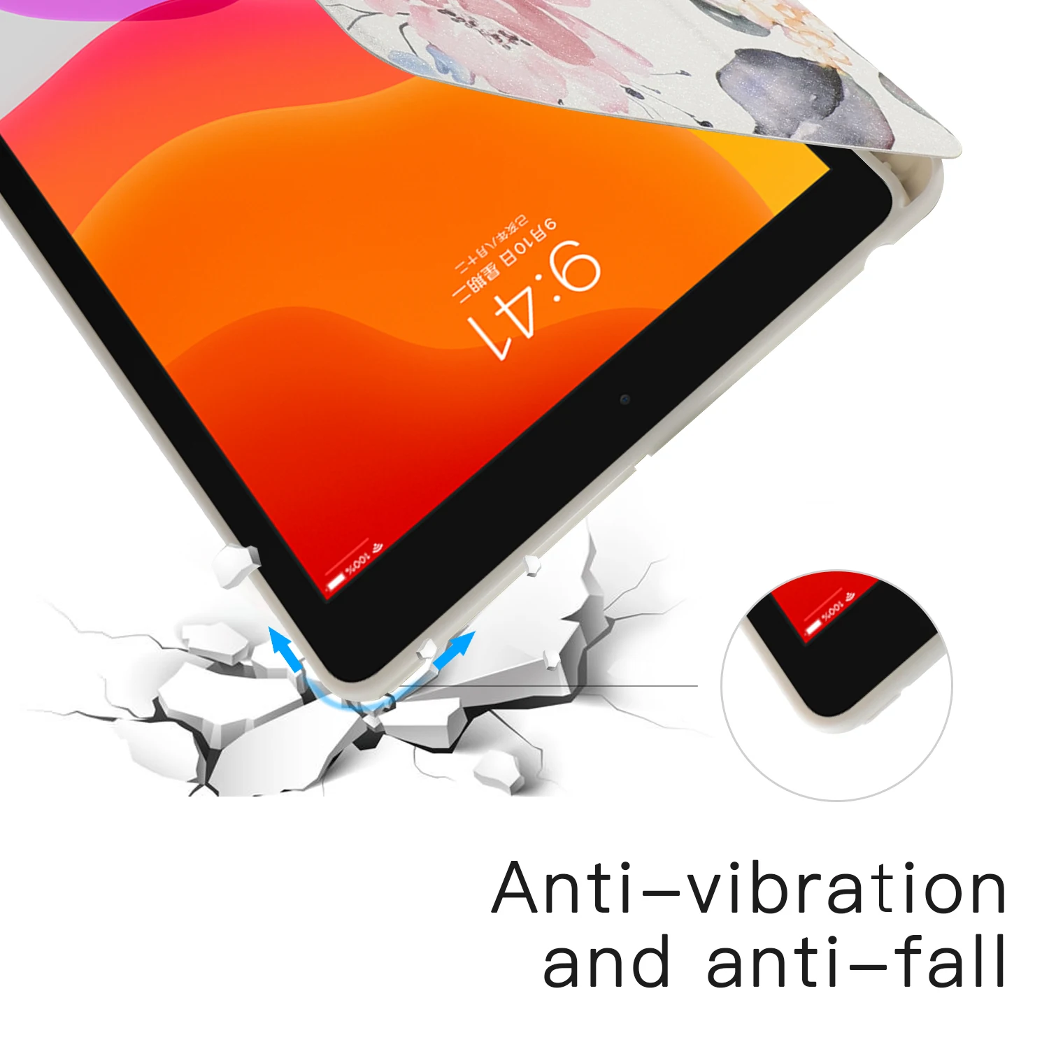 Чехол в стиле ретро с цветами и листьями для Apple IPad 10 2 2019 Кожаный противоударный