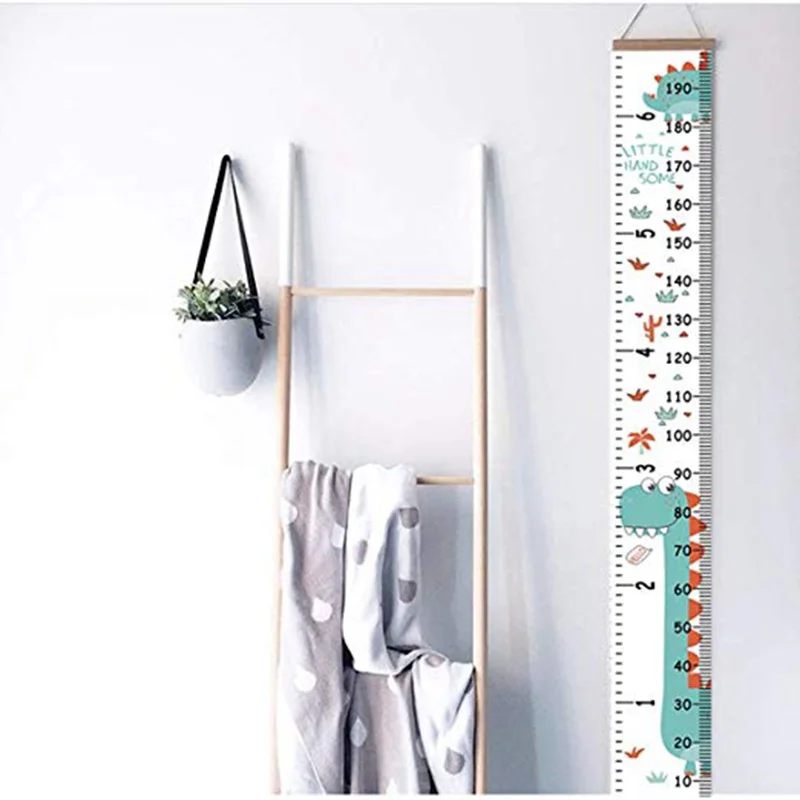 Динозавр график роста детей ребенка рулонная деревянная рамка холст съемные