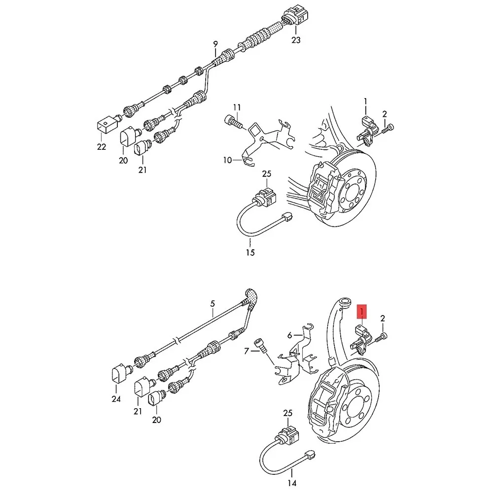 

Qty8 Front Rear Left Right ABS Speed Sensor For Porsche Cayenne Panamera Q7 Touareg WHT 005 651 7P0 927 807