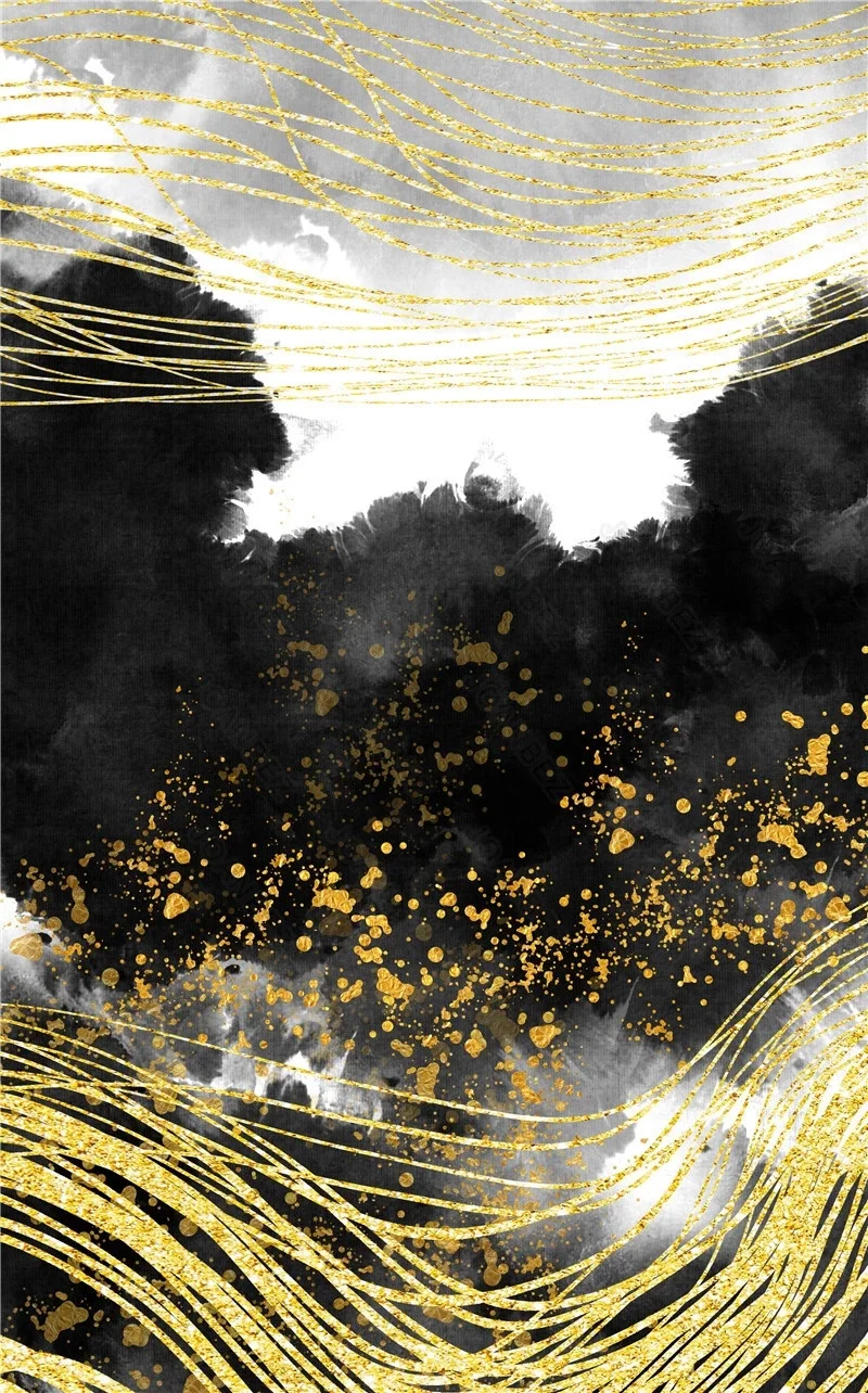 

Modern Style Canvas Material Decoration Painting Golden Bird Pattern In Gray Forest 3 Pcs Background Living Room Furniture Deco