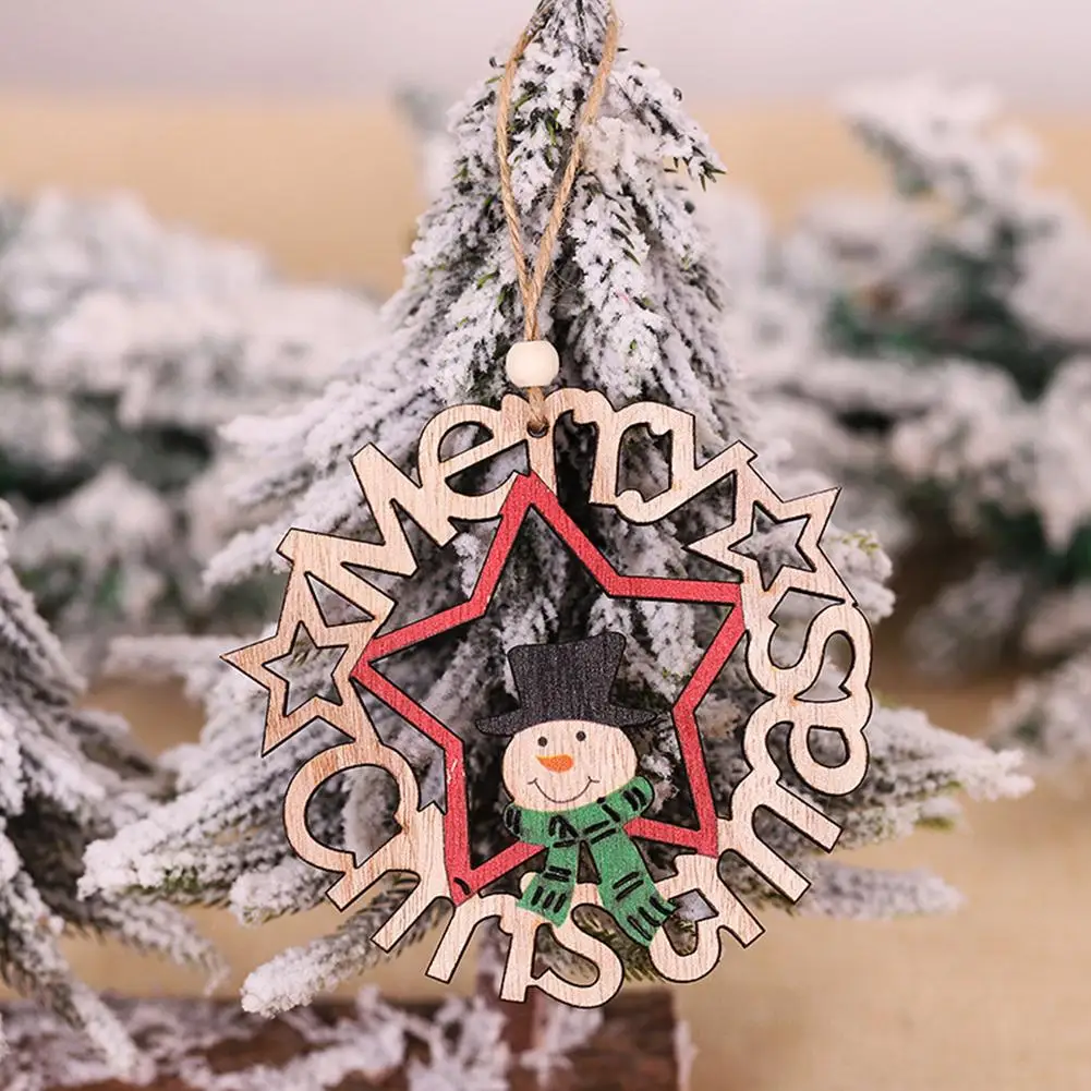 Новое Рождественское украшение из натурального дерева ручная роспись ажурные
