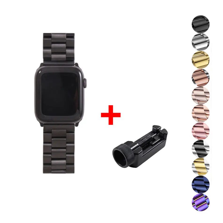 Ремешок для наручных часов из нержавеющей стали Apple Watch версии SE 6/5/4 40 мм 44 петля