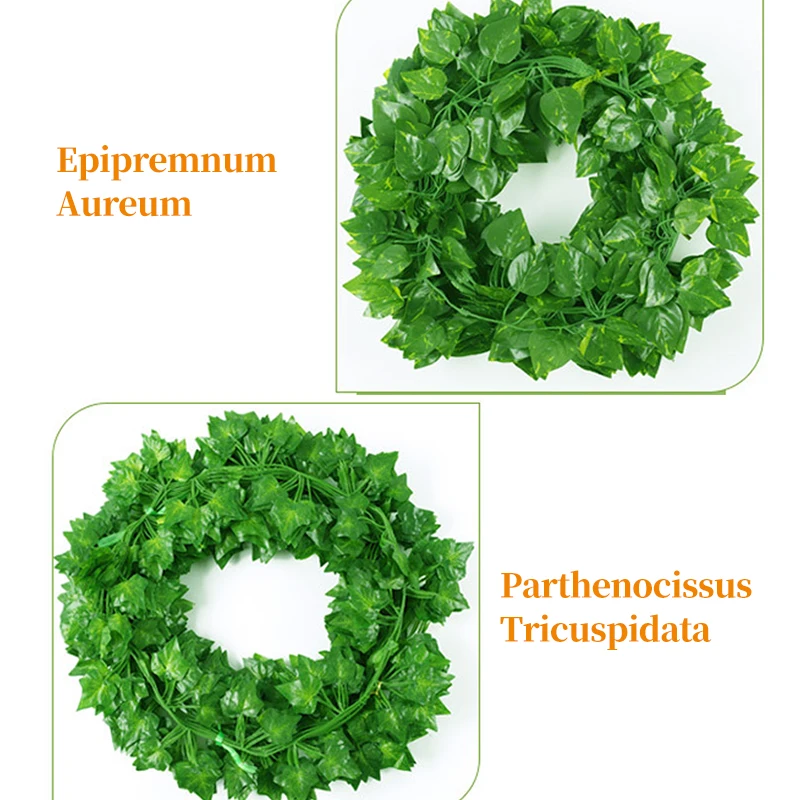 

Artificial Green Leaf Creeper Long Vine Plastic Flower Plant Environmental Protect Odorless Bathroom Balcony Bedroom Decoration