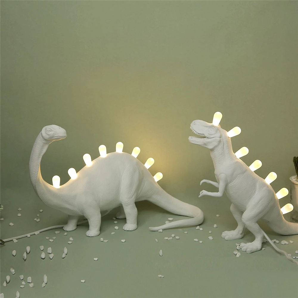 Настольная лампа в виде динозавра из смолы с изображением животных настольная