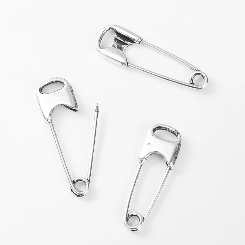 

2pcs Antique Silver Color Pin Brooches Zinc Alloy Safety Brooch Jewelry For Women Suit Hats Clips Girl Party Jewelry Accessories