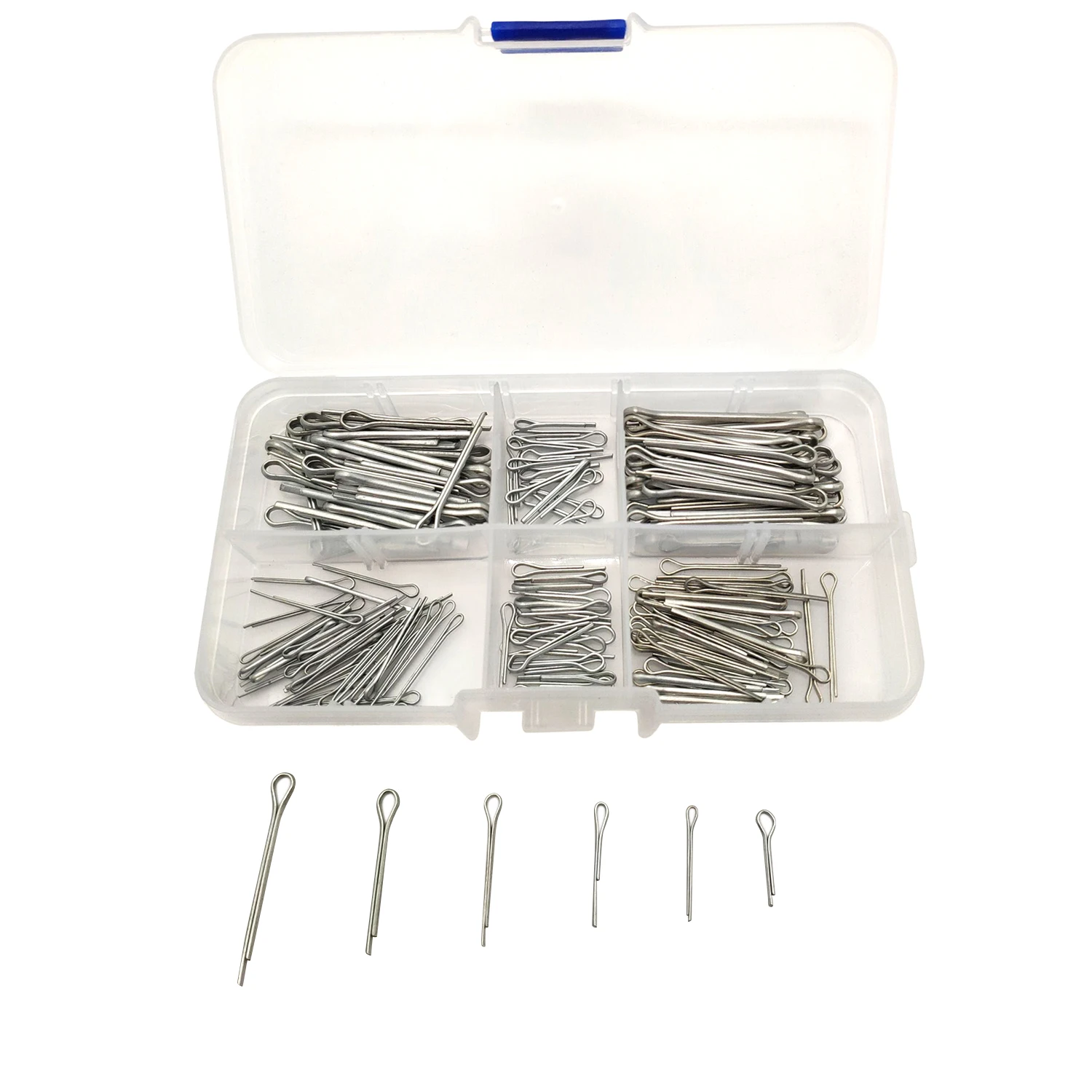 

175Pc SPLIT PINS Cotter Fixings Set Assorted Sizes Zinc Plated Steel Hard Case