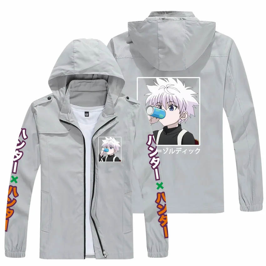 

Spring and summer men and women general animation fashion Monster Hunter print hat jacket casual sports classic pilot coat