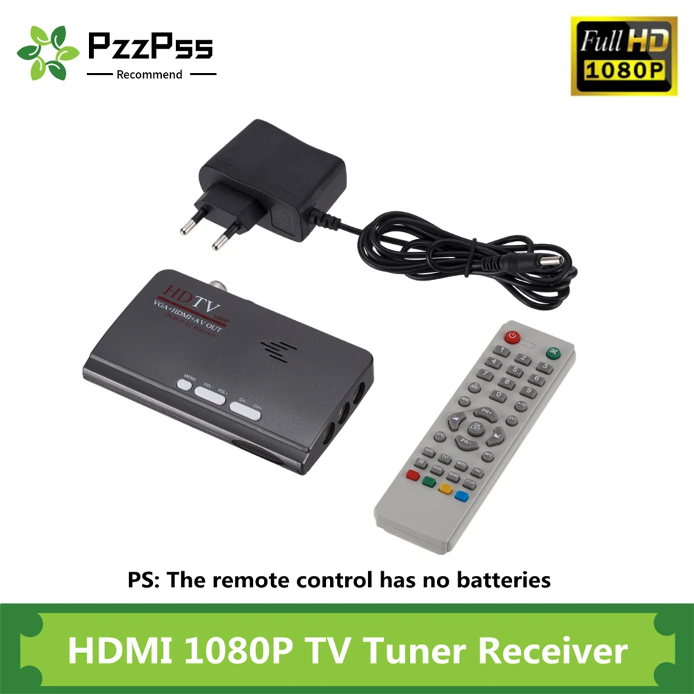 PzzPss DVB T T2 reveiver цифрового наземного 1080P VGA CVBS ТВ тюнер ресивер с пультом