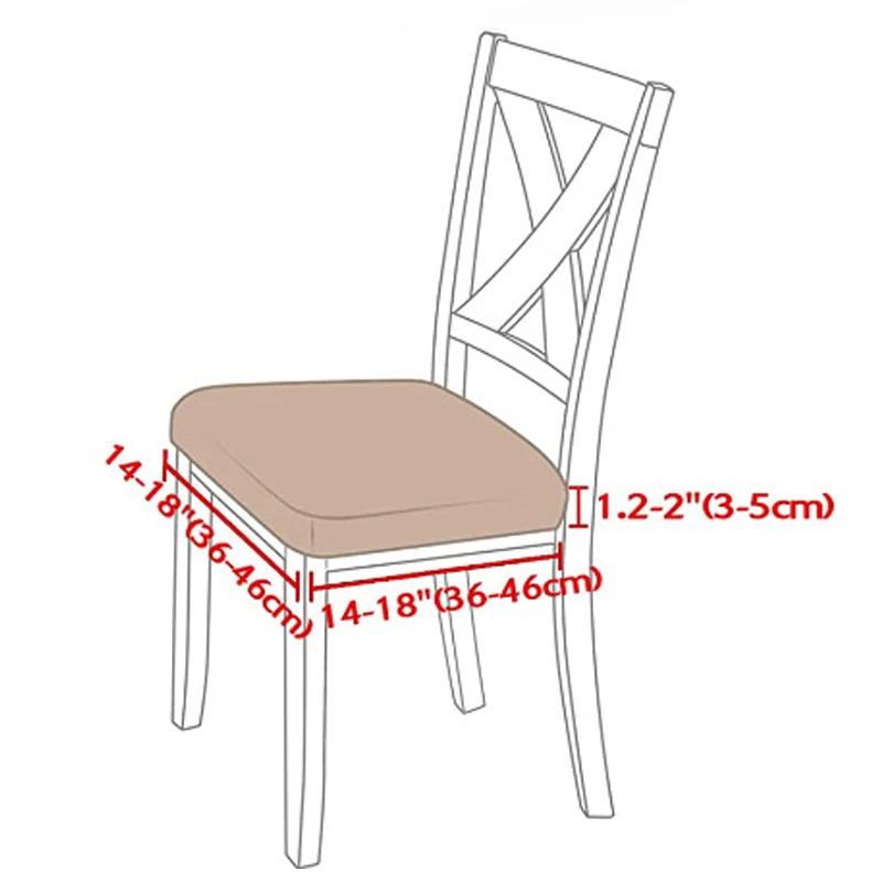 

Spandex Jacquard Dining Room Upholstered Cushion Solid Chair Seat Cover Removable Slipcovers with Washable Furniture Protector