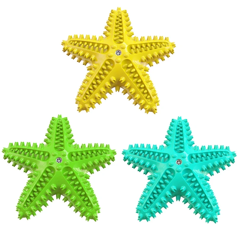 

Pet Molar Toy Starfish Shape Squeaky Dog Toothbrush Interactive Puzzle Toys