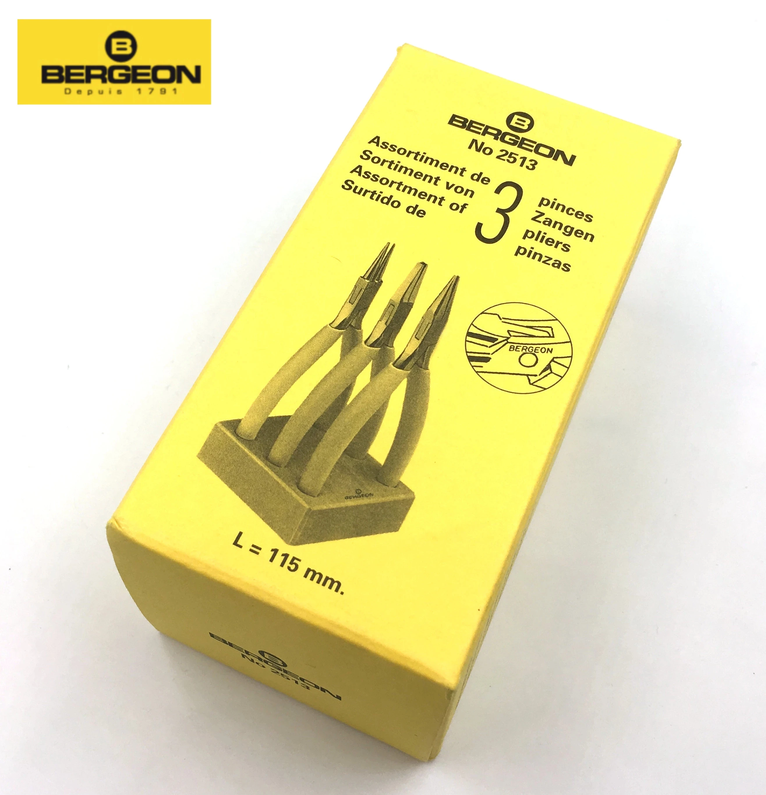 BERGEON 2513 набор из 3 плоскогубцев швейцарский инструмент для часовщика