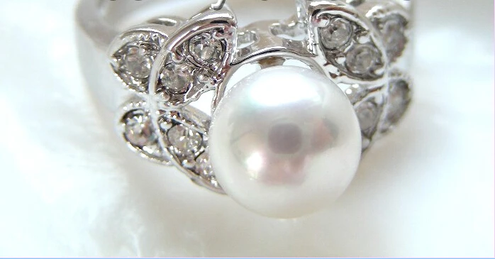 + Доставка&gt чудесное белое круглое кольцо с жемчугом в виде раковины a0453 5 25 |