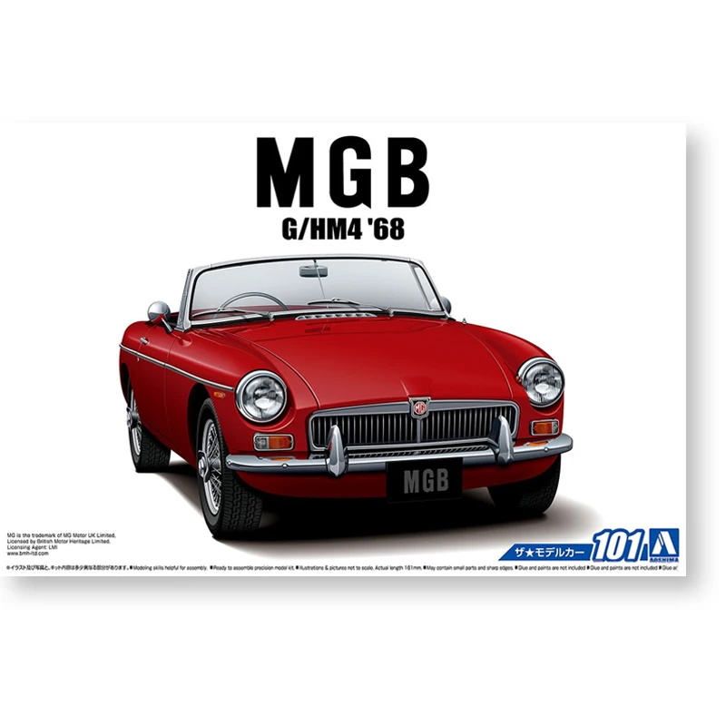 

1/24 AOSHIMA plastic assembly car model BLMC G/HM4 MG-B MK-2 1968 Classic Collection #05685