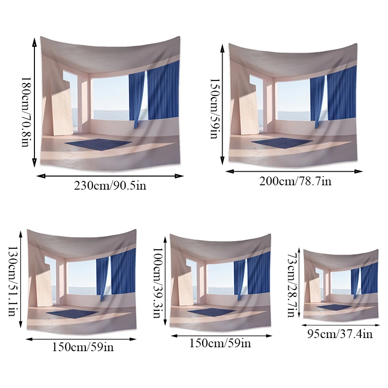 

INS Natural landscape Printed Large Wall Tapestry Small Fresh Bohemian Wall Blanket Background Cloth Wall Hanging Home Decor