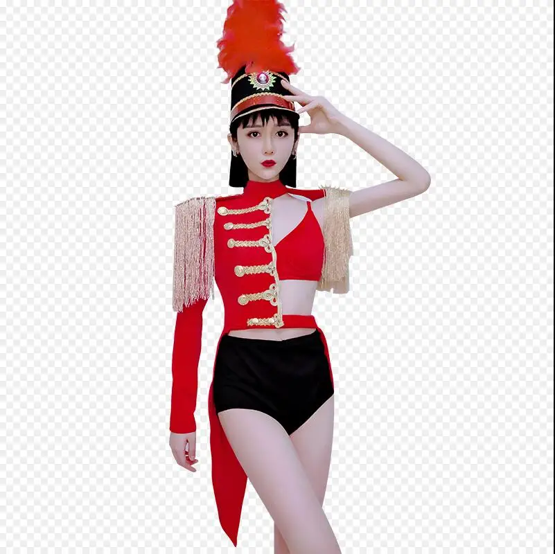 Одежда для танцев на сцене в стиле милитари одежда выступлений новинка