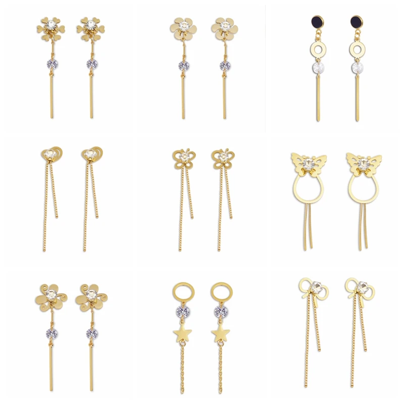 Золотые длинные висячие серьги для женщин с кисточками ювелирные изделия