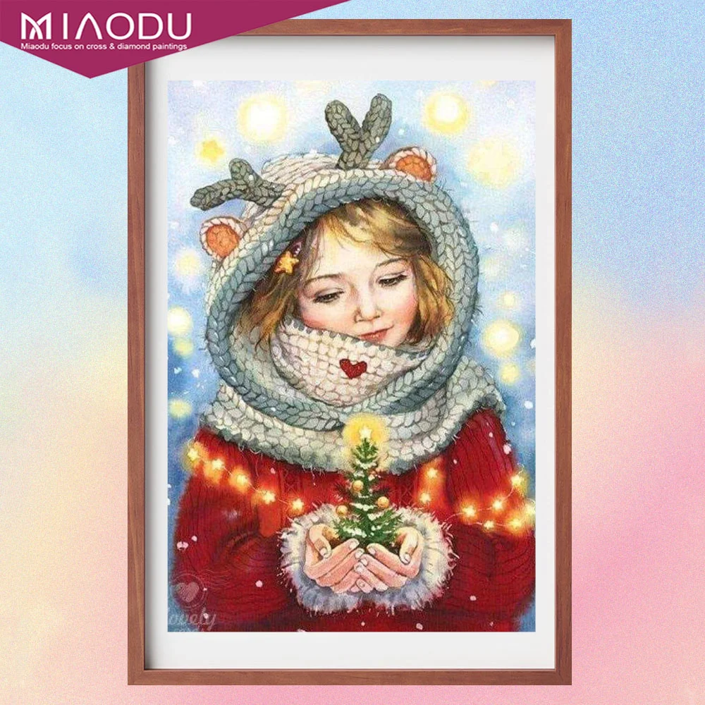 

Cute Girl And Christmas Tree5D Diamond Painting Christmas Home Decor Gifts Cross Stitch Kits Embroidery Handmade Art Mosaic