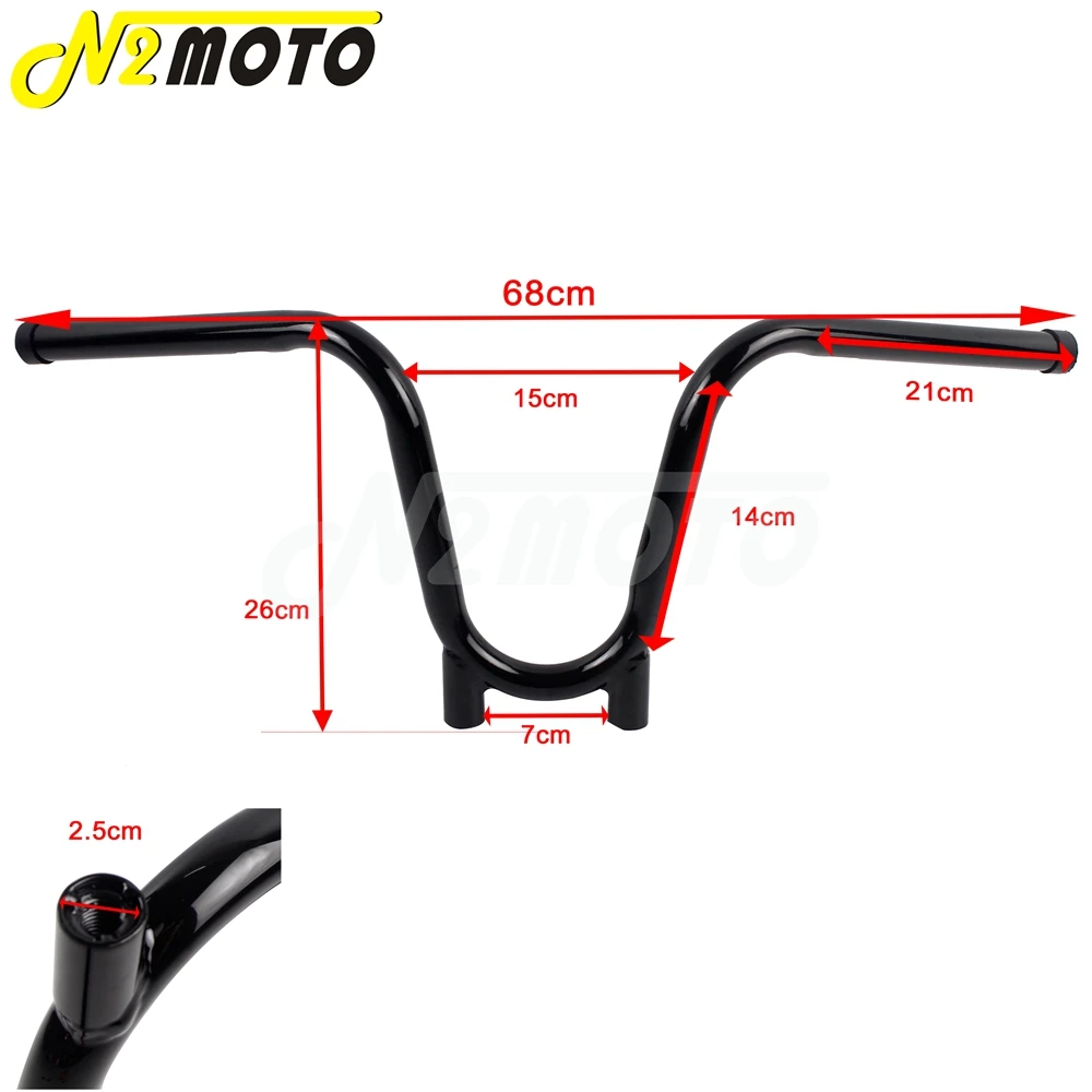 Мотоциклетные велосипеды черный 1 &quot25 мм Bootlegger 9 5&quot Rise руль ручка бар мотоцикл