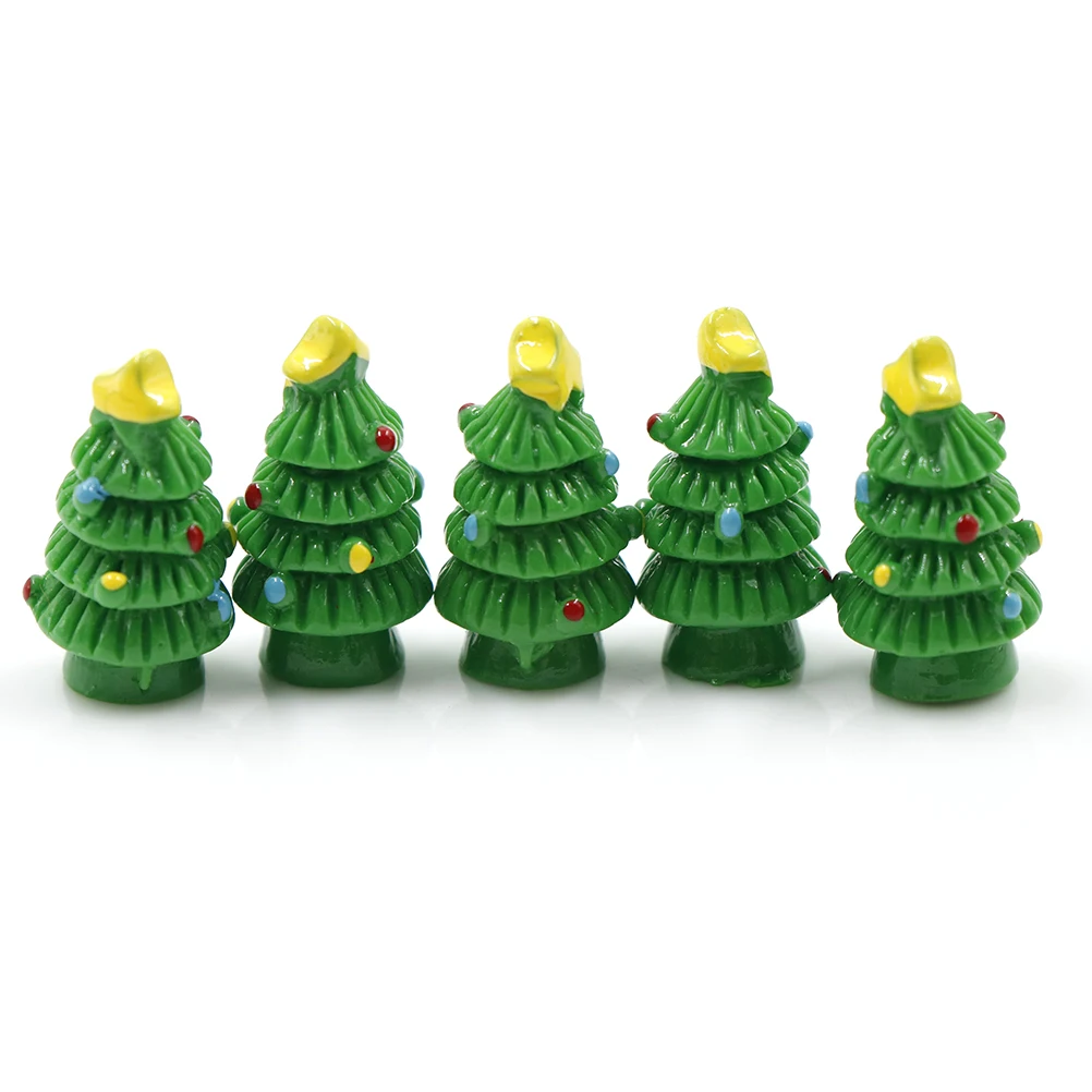 

5pcs Resin Christmas Bear/ Trees Figures Miniature/Fairy Garden Figurine Dolls House Kids Toys DIY Micro Landscape Accessories