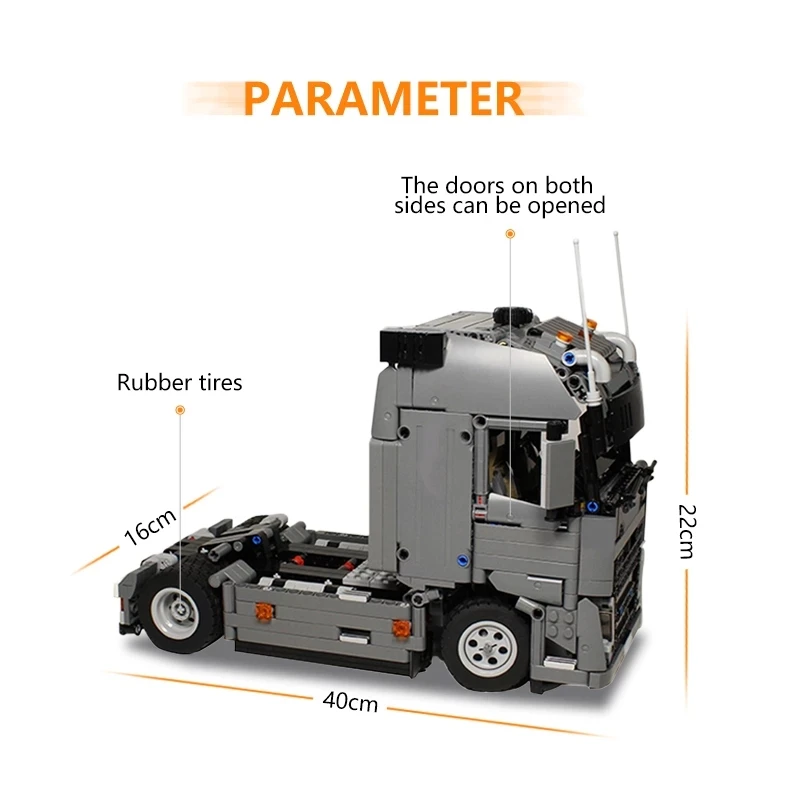

Technical Truck MOC-37849 Engineering Container Tractor unit Building Blocks Vehicle Car Bricks Educational Toys Gifts