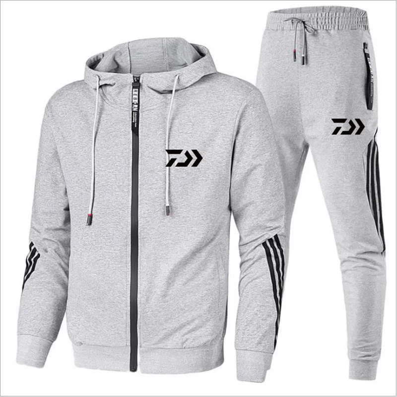 

2021 New Men's Hooded Suit Men's Pants + Men's Track and Field Sports Suit + Zipper Hooded Sportswear Jogging Men's