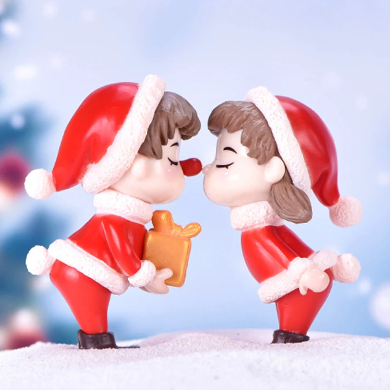 Комплект из 2 предметов Рождественские украшения для двоих пластиковые фигурки