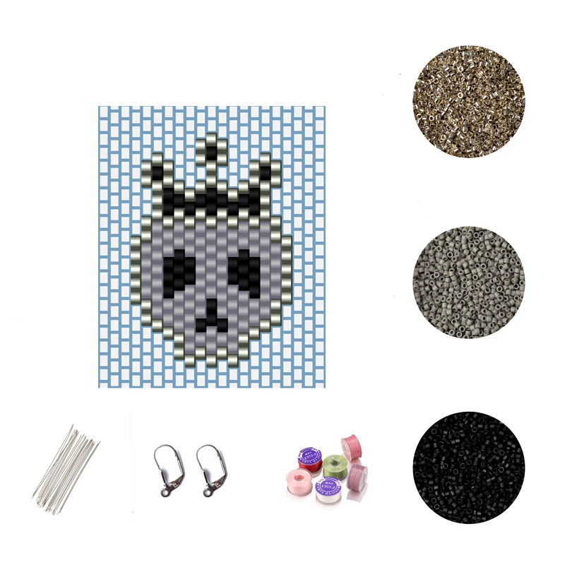 Женские серьги в виде черепа и короны серьги-подвески ручной работы с бусинами