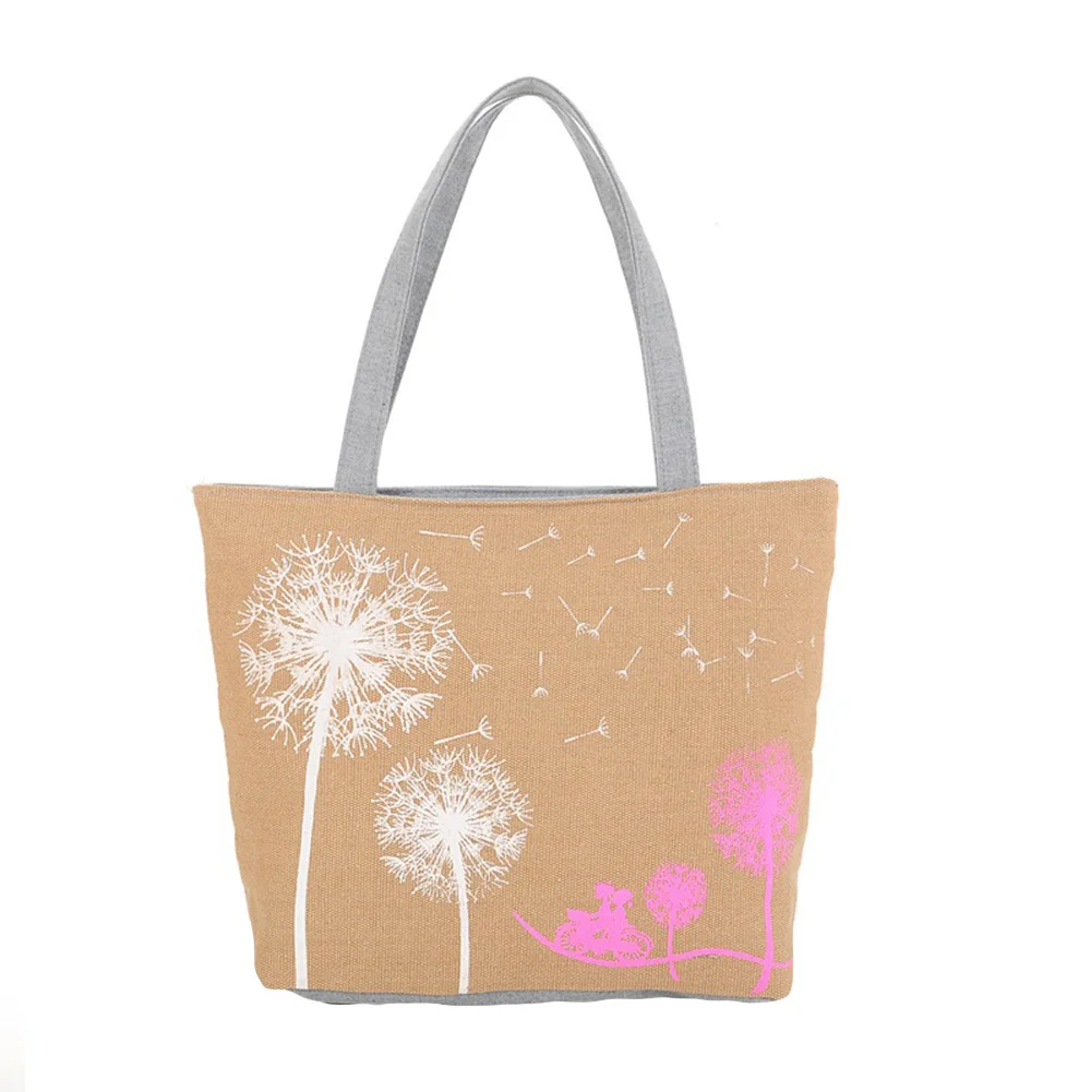 

Fashion Dandelion Printed Tote Pouch Women Large Capacity Shoulder Canvas Bag Martin Cloth Women Bag