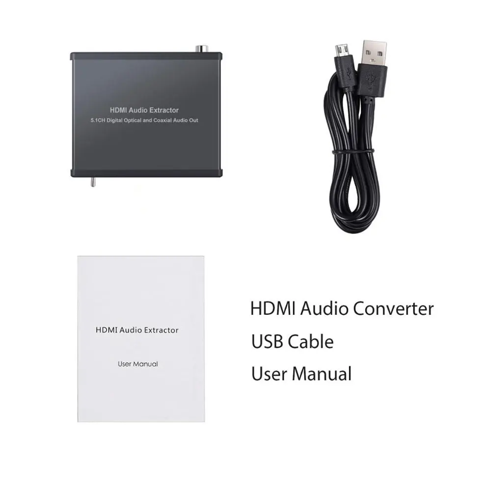 Цифровой аудио экстрактор HDMI к HDMI оптический TOSLINK SPDIF+ коаксиальный конвертер с USB кабелем и переключателем питания Поддержка 4 к 3D
