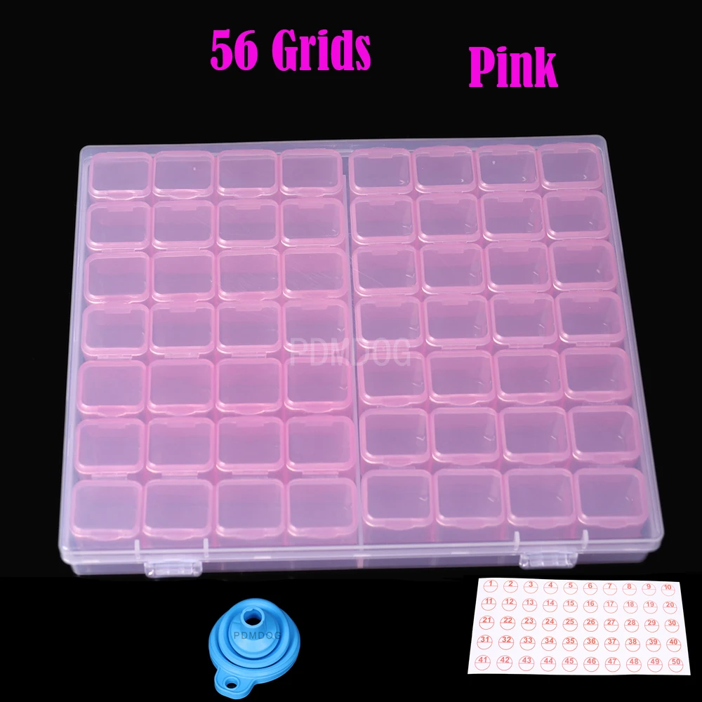 

56/112/168 Grid Storage Organizer 5D Diamond Painting Tools Accessories Container Drill Bead Container Plastic Convenience Box