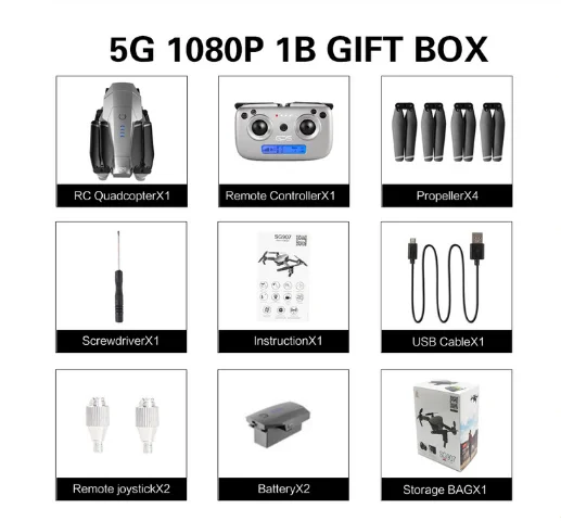 5G 1080P 1B gift box SG907 Дрон с GPS с 4K HD Двойная камера широкий угол 5G wifi FPV RC Квадрокоптер складные дроны Профессиональные с GPS следуем за мной - Цвет: 5G 1080P 1B gift box