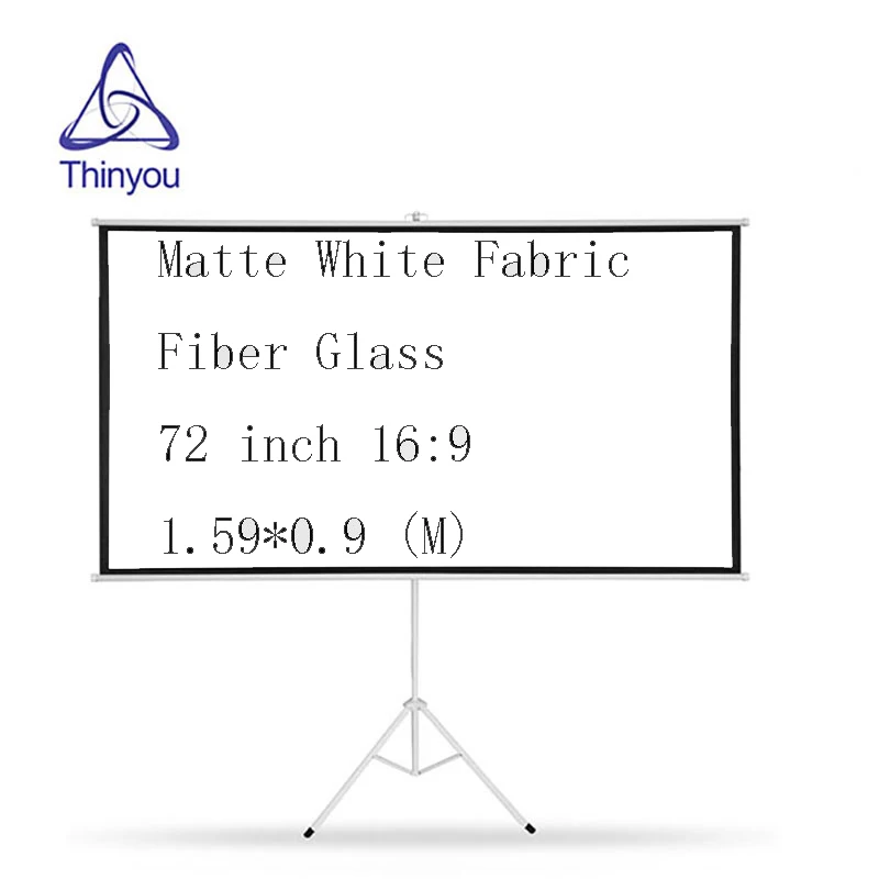72-дюймовый экран для проектора Thinyou 16:9 матовая белая ткань волоконное стекло