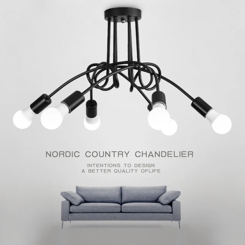 Ретро-люстра художественная для кухни спальни ресторана индустрии американский