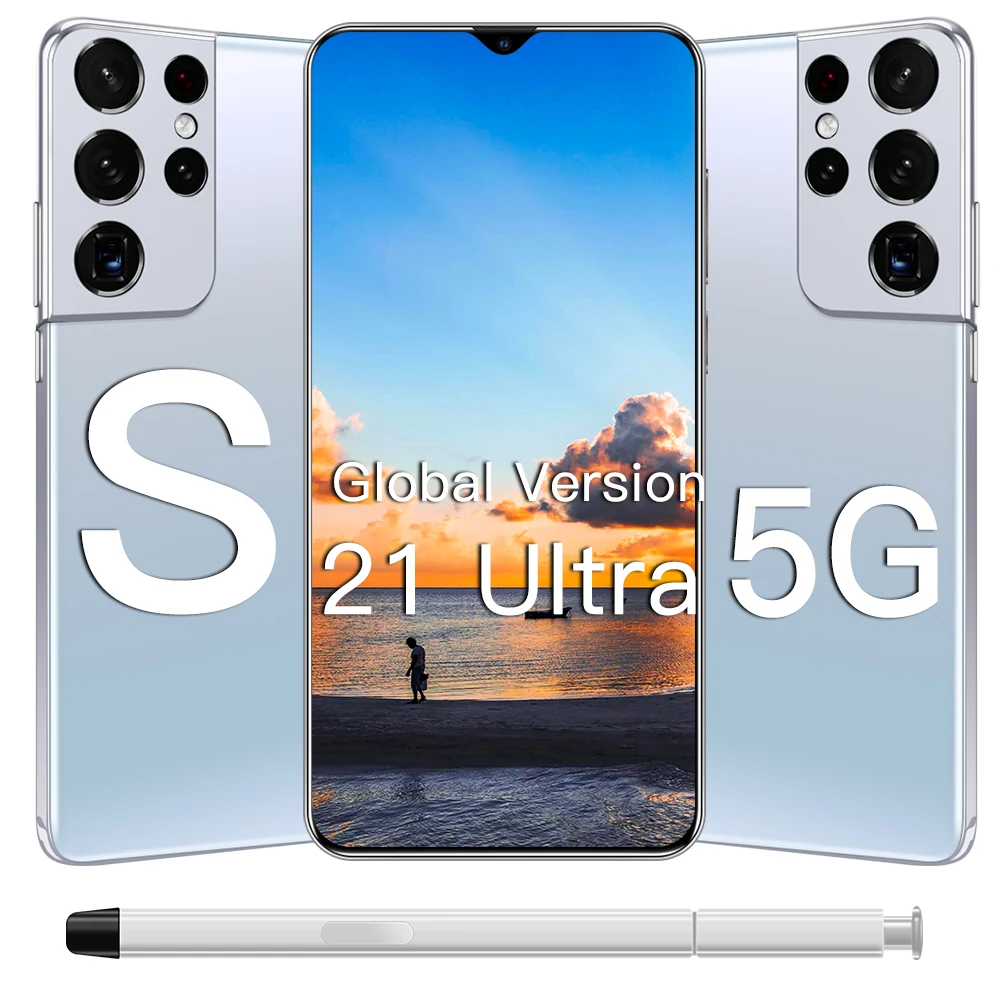 

Global Version Sumsnug S21+Ultra 6.7 Smartphone Full Screen 12G+512GB 6800mAh With Pen 32+50MP Google GPS 5G Android Mobilephone
