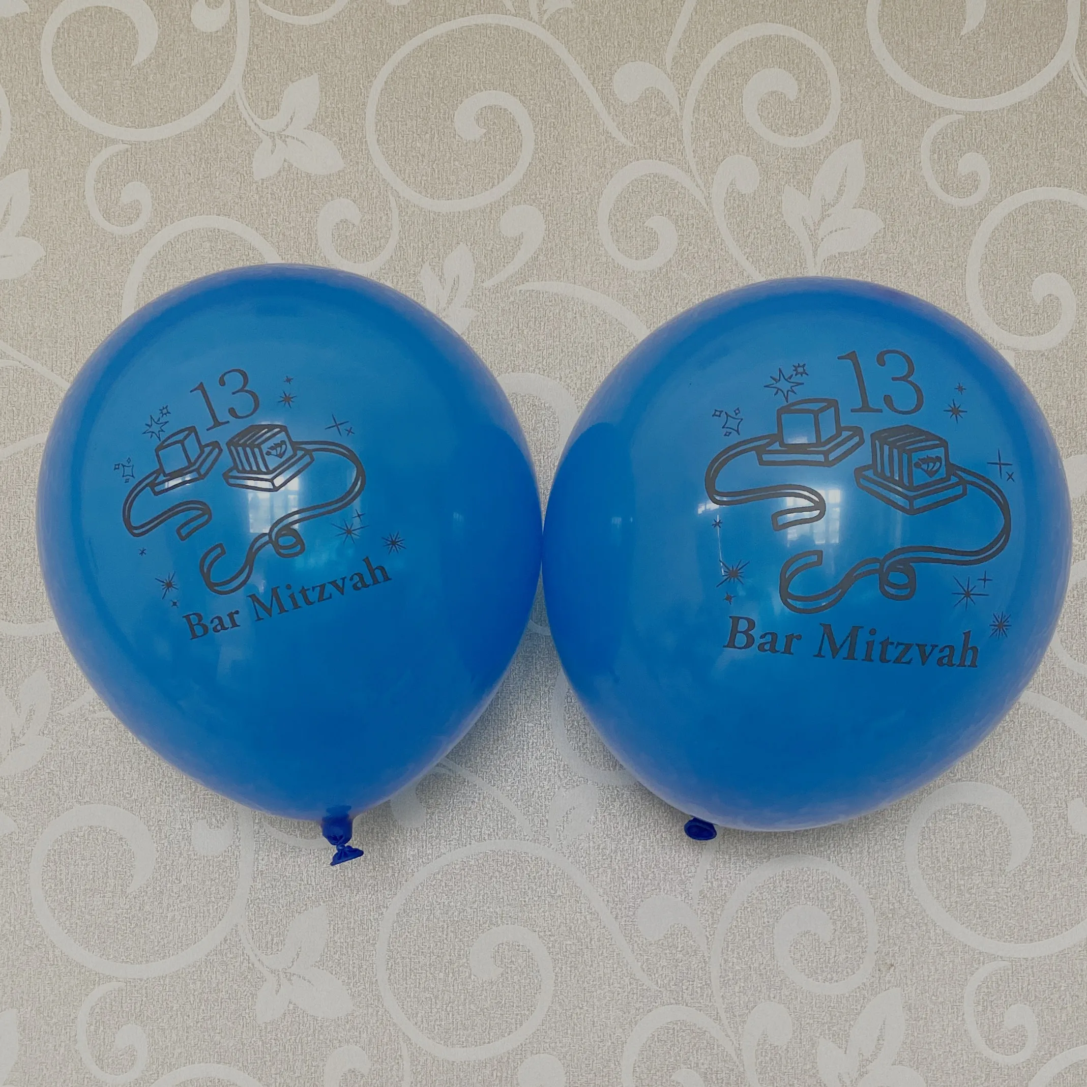 Bar Mitzvah globos Tefillin decoraciones oro azul negro ni&ntilde;o de 13 fiesta de cumplea&ntilde;os 15 piezas globos de l&aacute;tex-3
