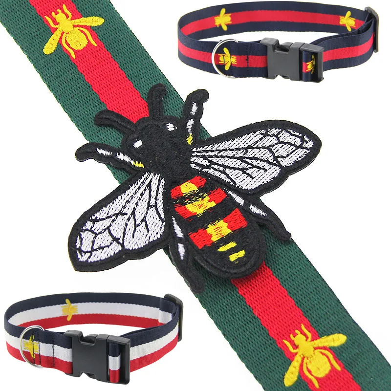 

Ошейник и поводок для собак с вышивкой в виде милой пчелы