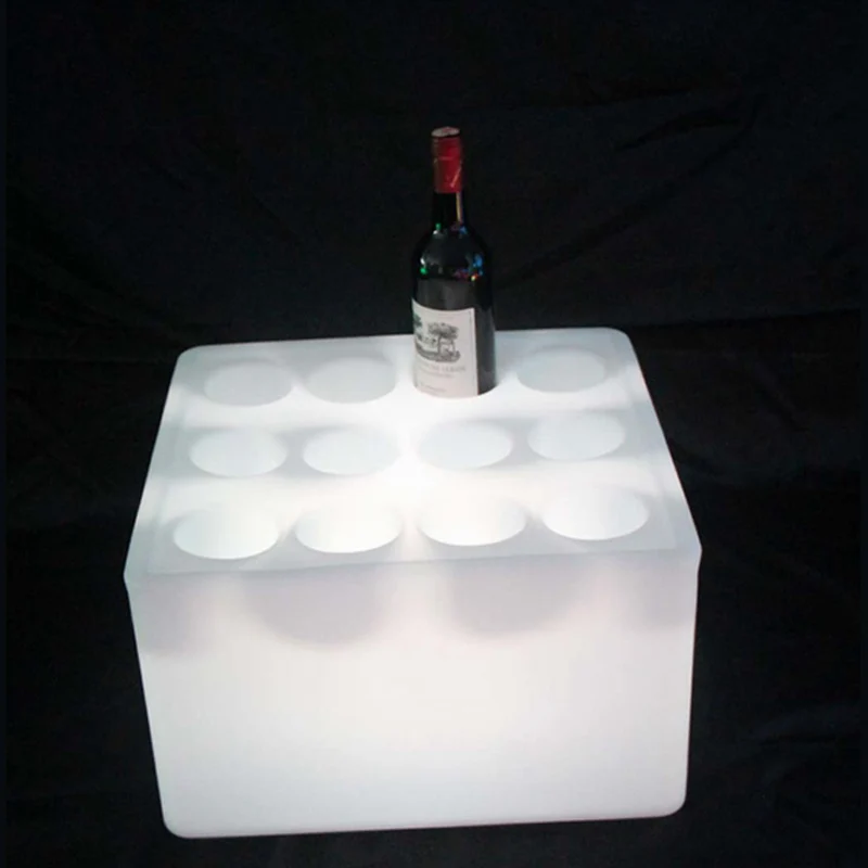 D43 * H26cm LED Luminose стойка для красного вина перезаряжаемая светящаяся в темноте квадратная подставка для красного вина PE материал для свадьбы 4 шт./лот