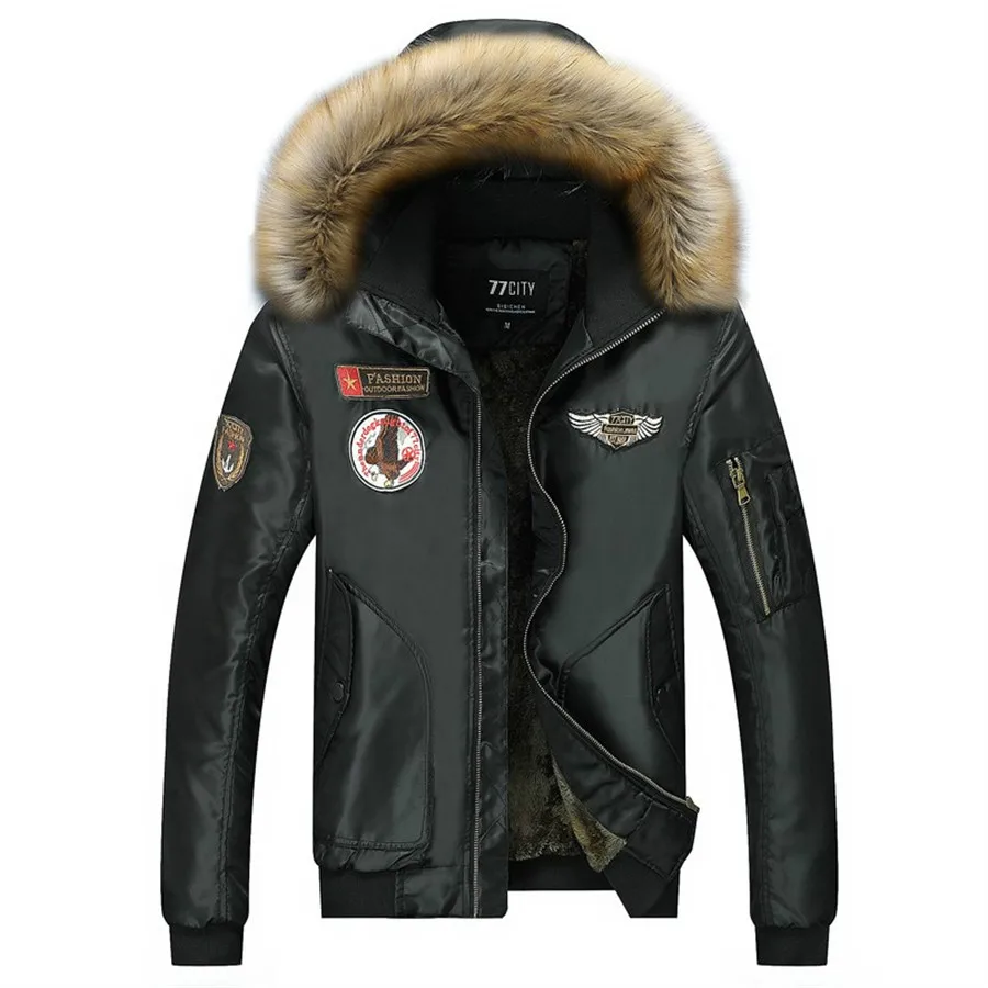Men Air Force Army Tactical Outerwear Winter Military Bomber Jacket Plus Size M-4XL Warm Fur Parkas Hoodie Pilot Coat | Мужская одежда