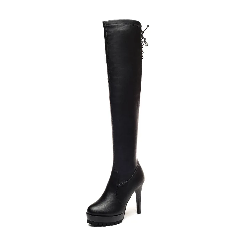

New winter boots thin heel super high heel Knee Boots