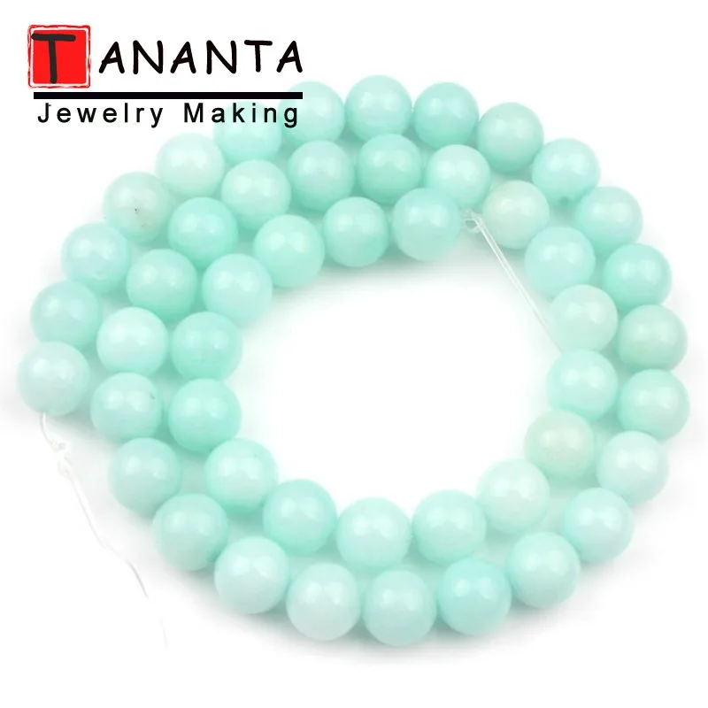 Amazonite 4 6 8 10 мм 15 ''Агаты бирюзой Песчаник серьги из натурального аметиста камень из натуральной лавы бусины для самостоятельного изготовления ювелирных изделий Цепочки и ожерелья браслета - Цвет: Amazonite