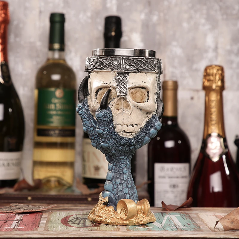 3D кружка из нержавеющей стали бокал чашка с черепом креативная смола голова