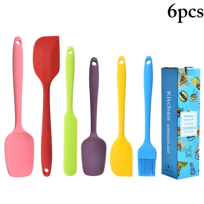 

6PCS Multicolor Silicone Kitchen Utensil Heat Resistant Cooking Set Non-Stick Kitchenware Baking Tools Kitchen Accessories