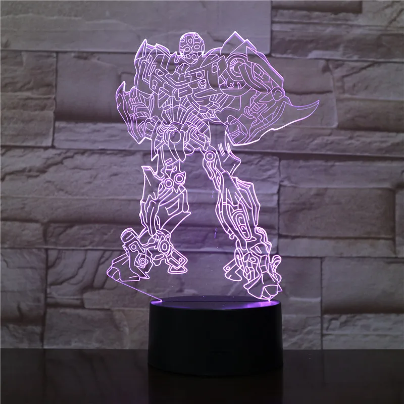 Трехмерный 3D светильник Трансформеры Bumblebee визуальный s Luz De светодиодный с