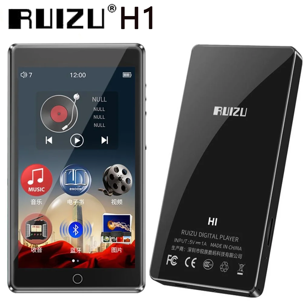 

RUIZU H1 MP4 Player 4.0 inch Full Touch Screen With Bluetooth 5.0 FM Radio Recording E-book Video Music Player Built-in Speaker