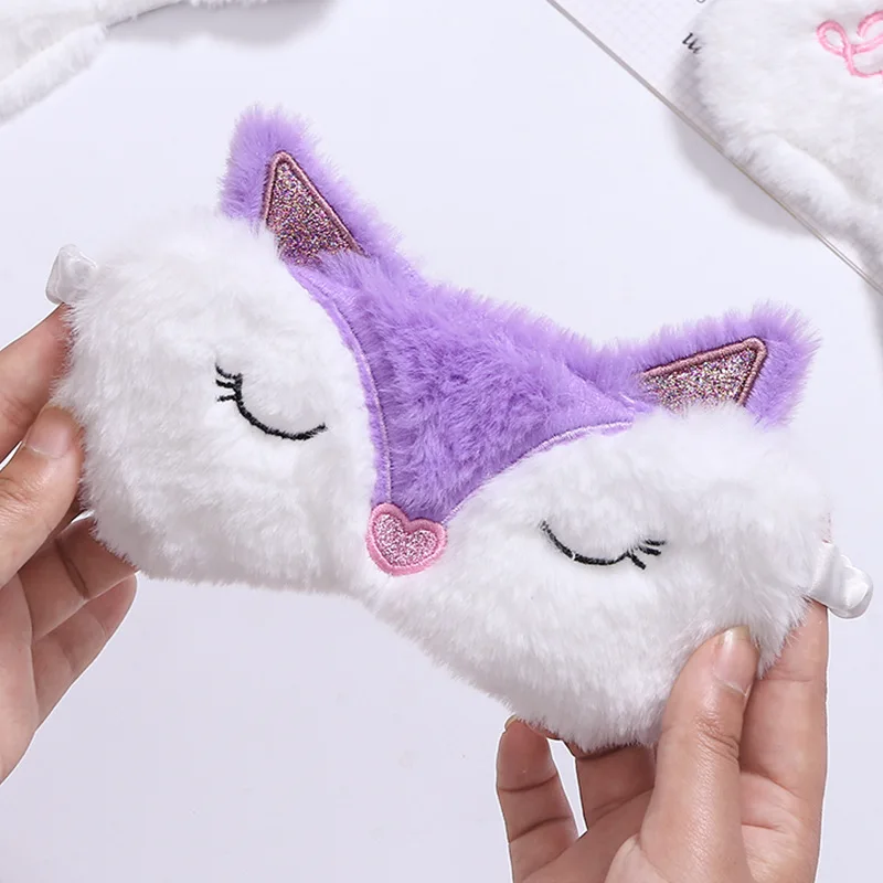 

1pc New Fox Crown Unicorn Eye Mask Cartoon Sleeping Mask Plush Eye Shade Cover Eyeshade Suitable For Travel Home Party Gifts