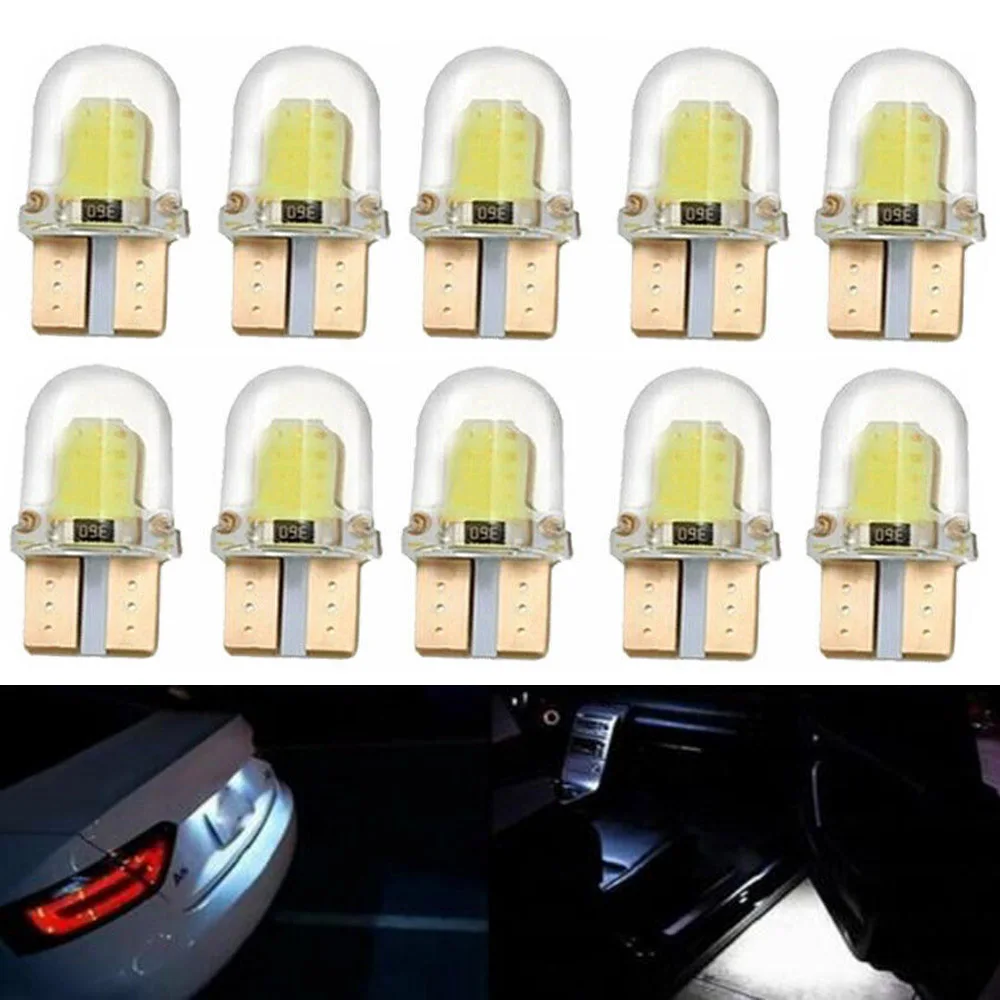 10 шт./лот T10 194 168 светодиодные лампы W5W 8SMD CANBUS Silica яркий белый номерной знак лампа