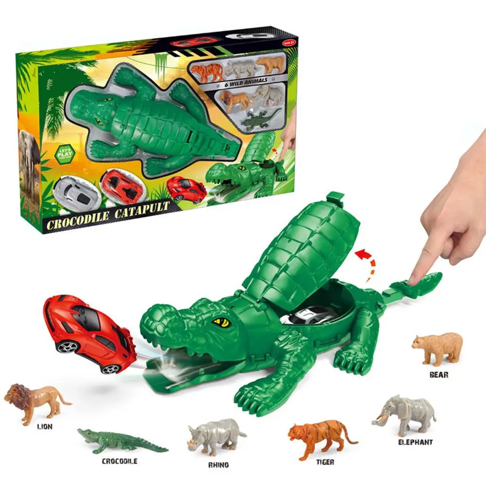 Модель автомобиля катапульта игрушка крокодил развивающая трек набор игрушек